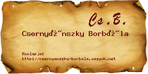 Csernyánszky Borbála névjegykártya