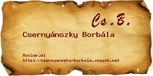 Csernyánszky Borbála névjegykártya