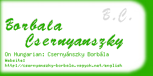 borbala csernyanszky business card
