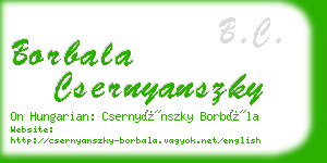 borbala csernyanszky business card